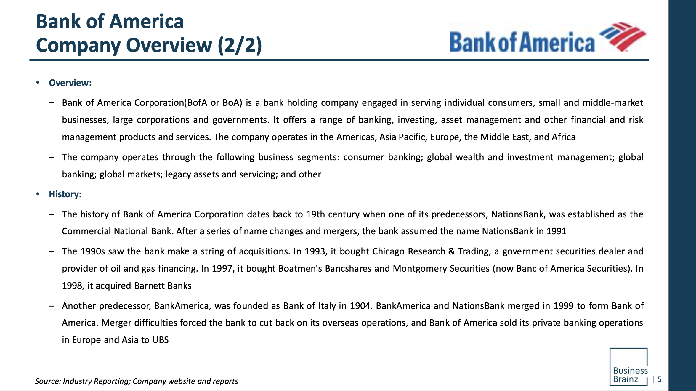 research on bank of america